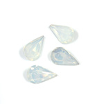 Cut Crystal Point Back Fancy Stone Foiled - Pear 13x7.8MM OPAL WHITE