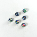 Glass Medium Dome Lampwork Cabochon - Round 05MM BLACK OPAL (00374)