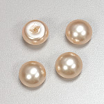 Glass High Dome Cabochon Pearl Dipped - Round 14MM LT ROSE