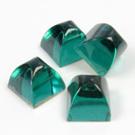 Glass High Dome Foiled Cabochon - Square 10x10MM EMERALD