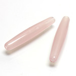 Plastic  Bead - Mixed Color Smooth Tapered Elongated Oval 37x7MM ROSE QUARTZ