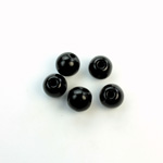 Czech Pressed Glass Large Hole Bead - Round 08MM JET