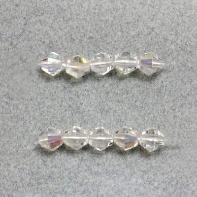 Czech Glass Fire Polished Bead - Bicone 06MM CRYSTAL AB