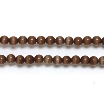 Fiber-Optic Synthetic Bead - Cat's Eye Smooth Round 04MM CAT'S EYE BROWN