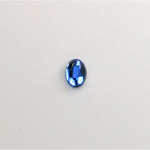 Glass Flat Back Rose Cut Faceted Foiled Stone - Oval 07x5MM SAPPHIRE