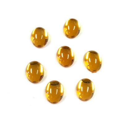 Plastic Flat Back Foiled Cabochon - Oval 08x6MM TOPAZ