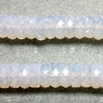 Czech Glass Fire Polished Bead - Rondelle 10x4MM WHITE OPAL
