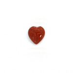 Gemstone Flat Back Carved Scarab - Heart 10x10MM RED JASPER