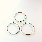 Brass Earwire Hoop Add-A- Bead 1 inch Raw Brass