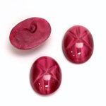 Glass Medium Dome Lampwork Cabochon - Oval 18x13MM STAR RUBY