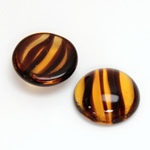 Glass Medium Dome Cabochon - Round 20MM TORTOISE