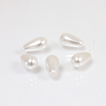 Preciosa 1/2 Drilled Crystal Nacre Pearl - Pear 11.5x6MM WHITE