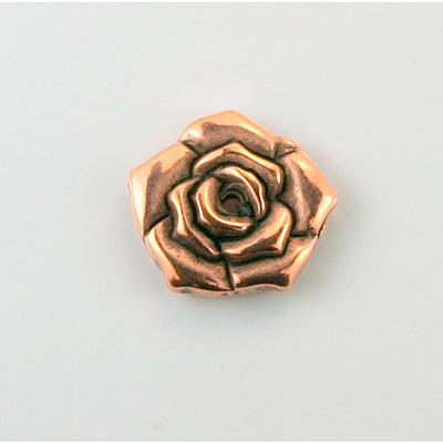 Plastic Flower with Center Hole Metalized - 18MM ANTIQUE COPPER