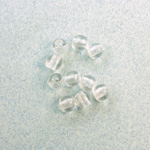 Czech Pressed Glass Large Hole Bead - Round 06MM CRYSTAL
