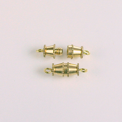 Brass Barrel Clasp with 2 Loops