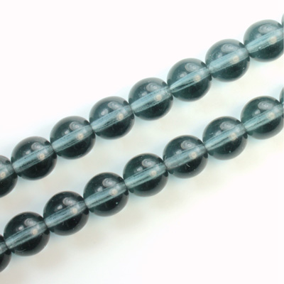 Czech Pressed Glass Bead - Smooth Round 08MM MONTANA