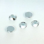 Plastic Flat Back Foiled Rose Cut Rhinestone - Round 09MM CRYSTAL