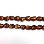 Czech Pressed Glass Bead - Coated Baroque Nugget 7x4MM COATED BROWN-CRYSTAL 69012