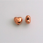 Metalized Plastic Smooth Bead - Heart 08MM COPPER