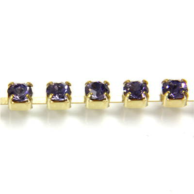 Preciosa Crystal Rhinestone Cup Chain - PP24 (SS12) TANZANITE-RAW