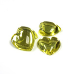 Plastic Flat Back Foiled Cabochon - Heart 15.5MM JONQUIL