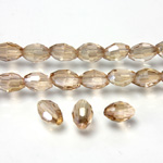 Chinese Cut Crystal Bead - Oval 06x4MM WATER RED with GOLD COAT