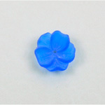 German Plastic Flower with Center Hole - 5-Petal Round 14MM MATTE SAPPHIRE