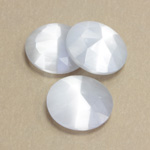 Fiber-Optic Flat Back Cabochon - Rauten Rose Round 18MM CAT'S EYE WHITE