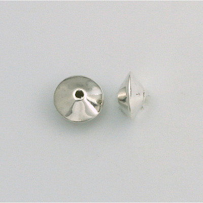 Metalized Plastic Smooth Bead - Saucer 10MM SILVER