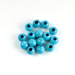 Gemstone Bead - Smooth Round 2.5MM Diameter Hole 06MM HOWLITE DYED TURQUOISE