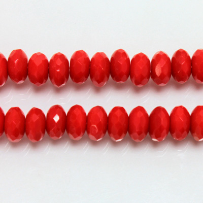 Czech Glass Fire Polish Bead - Rondelle Donut 07x4MM CHERRY RED