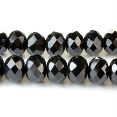 Chinese Cut Crystal Bead - Rondelle 06x8MM JET
