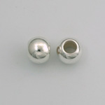 Metalized Plastic Smooth Bead with 5MM Hole - Round 10MM SILVER