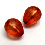 Plastic Bead - Bronze Lined Veggie Color Smooth Pear 22x18MM MATTE BROWN