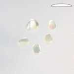 Shell Flat Back Cabochon - Oval 08x6MM WHITE MOP