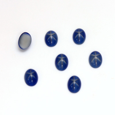 German Glass Medium Dome Cabochon - Oval 07x5MM ROYAL STAR BLUE