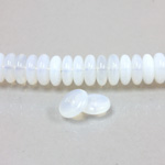 Czech Pressed Glass Bead - Smooth Rondelle 8MM WHITE OPAL