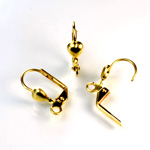 Brass Earwire 16MM Leverback with 5MM heart Pad and Open Loop