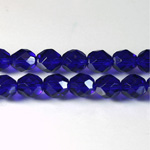 Czech Glass Fire Polish Bead - Round 08MM COBALT