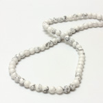 Gemstone Bead - Smooth Round 06MM WHITE HOWLITE