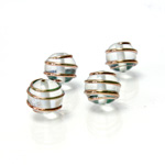 Czech Glass Lampwork Bead - Round 10MM COPPER WRAP CRYSTAL