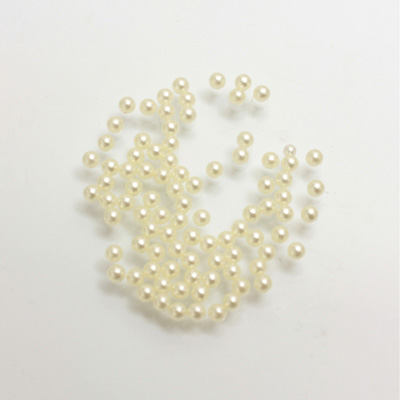 Plastic Pearl No-Hole Ball 02MM CREME
