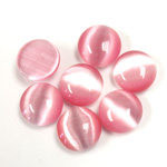 Fiber-Optic Cabochon - Round 10.8MM CAT'S EYE  LT PINK