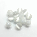 Fiber-Optic No-Hole Ball - 08MM CAT'S EYE WHITE