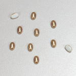 Glass Medium Dome Cabochon Pearl Spray Finish - Oval 06x4MM LT BROWN