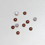 Glass Medium Dome Cabochon Pearl Spray Finish - Round 04MM DARK BROWN