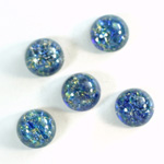 Glass Medium Dome Lampwork Cabochon - Round 11MM SEA BLUE OPAL (02208)