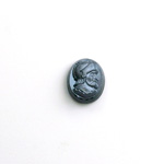 Glass Cameo Warrior Oval 10x8MM  HEMATITE