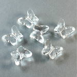 Plastic Bead - Transparent Faceted Butterfly 11x9MM CRYSTAL