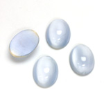 Glass Medium Dome Lampwork Cabochon - Oval 14x10MM LIGHT BLUE MOONSTONE (00377)